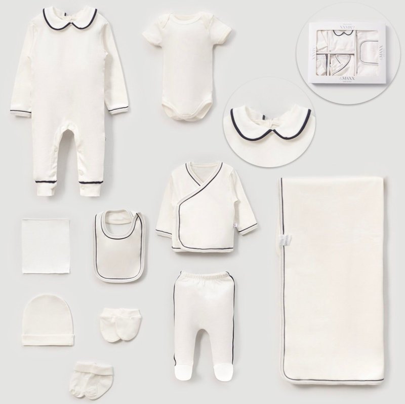 طقم حديث ولاده ١٠ قطع قطن طبيعي🪡