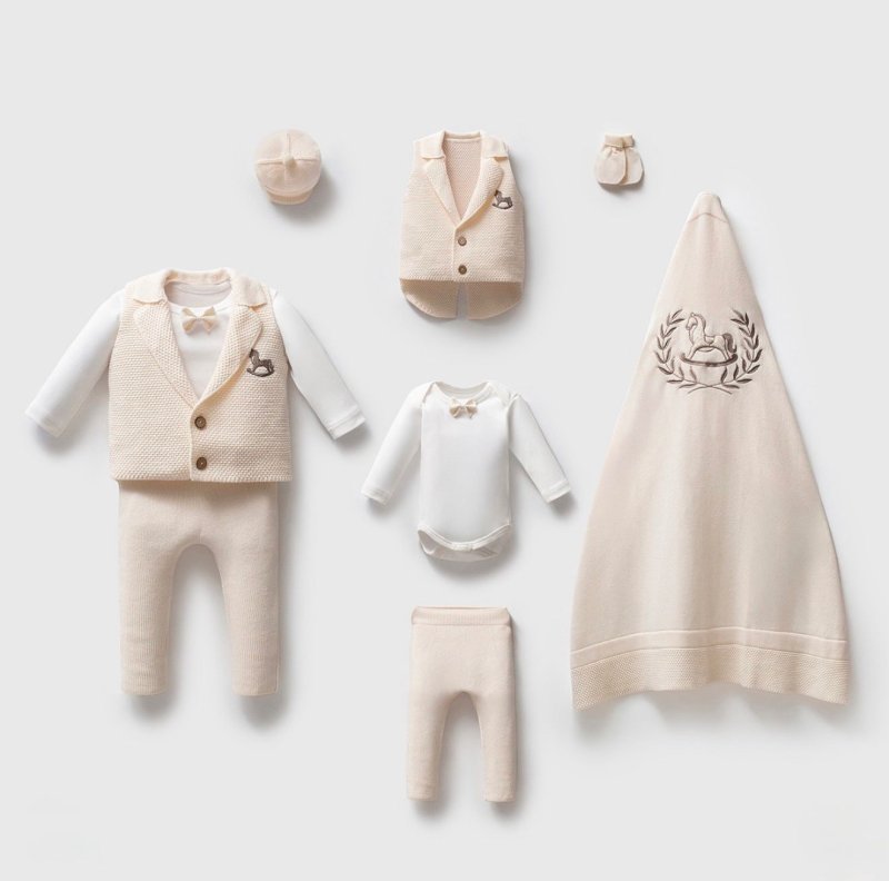 طقم حديث ولاده ٥ قطع قطن غزل طبيعي🪡