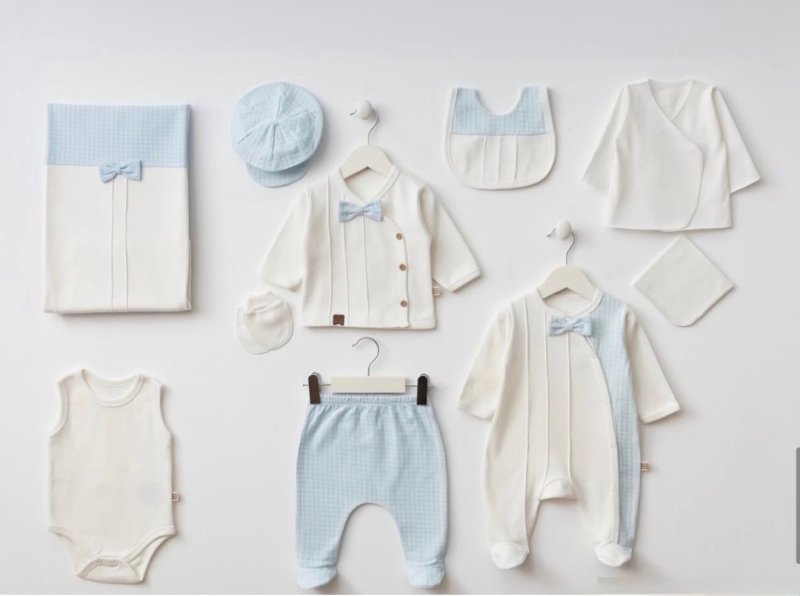 طقم حديث ولاده ١٠ قطع قطن طبيعي 🪡