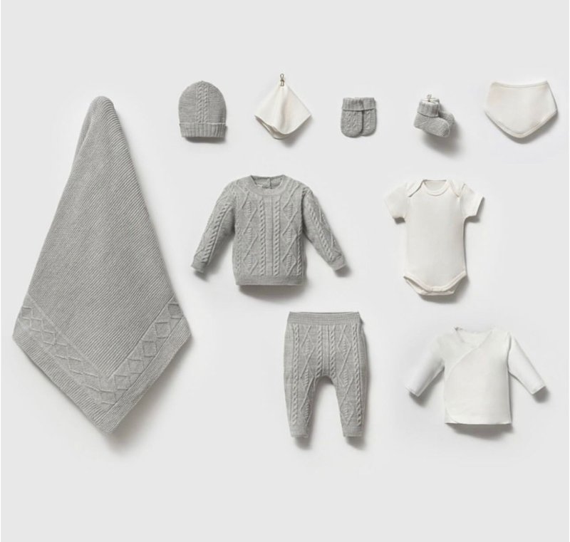 طقم حديث ولاده ١٠ قطع صوف طبيعي🪡