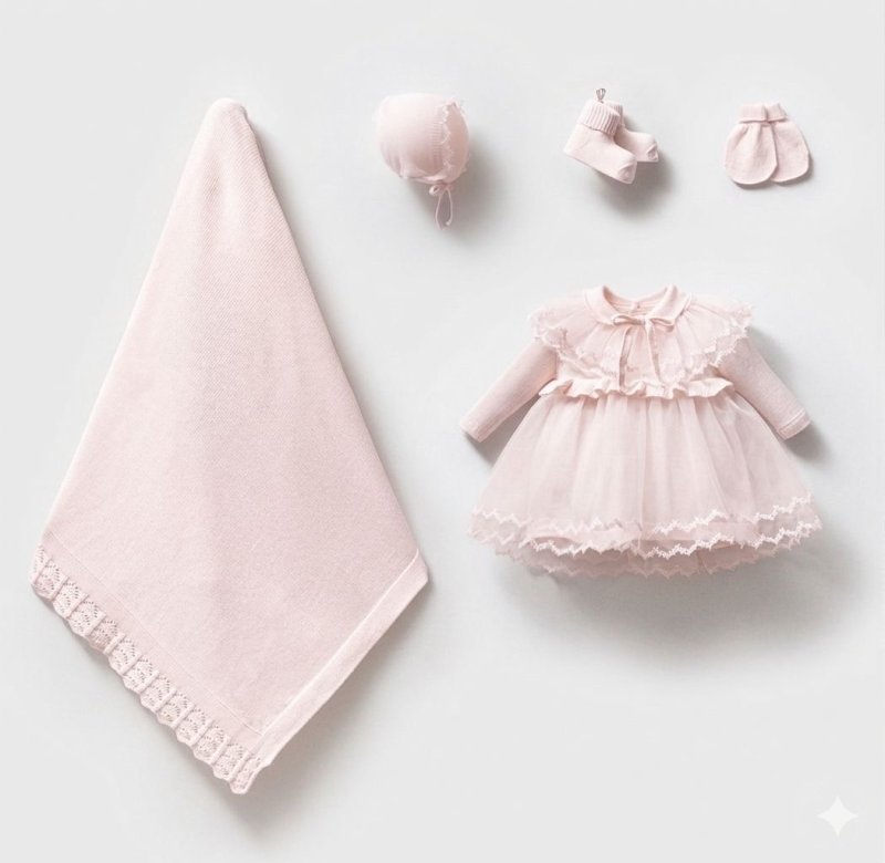 طقم فستان حديث ولاده قطن غزل 🪡