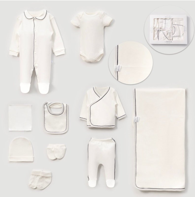 طقم حديث ولاده ١٠ قطع قطن طبيعي🪡
