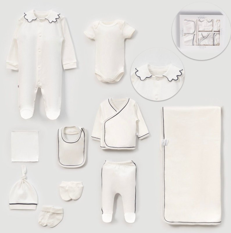 طقم حديث ولاده ١٠ قطع قطن طبيعي🪡