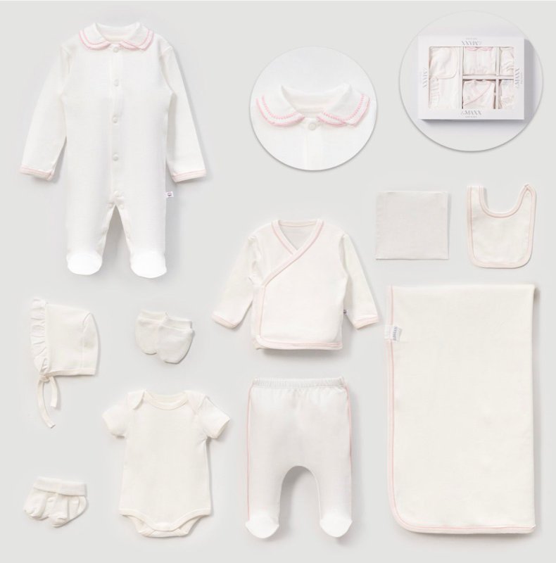 طقم حديث ولاده ١٠ قطع قطن طبيعي 🪡