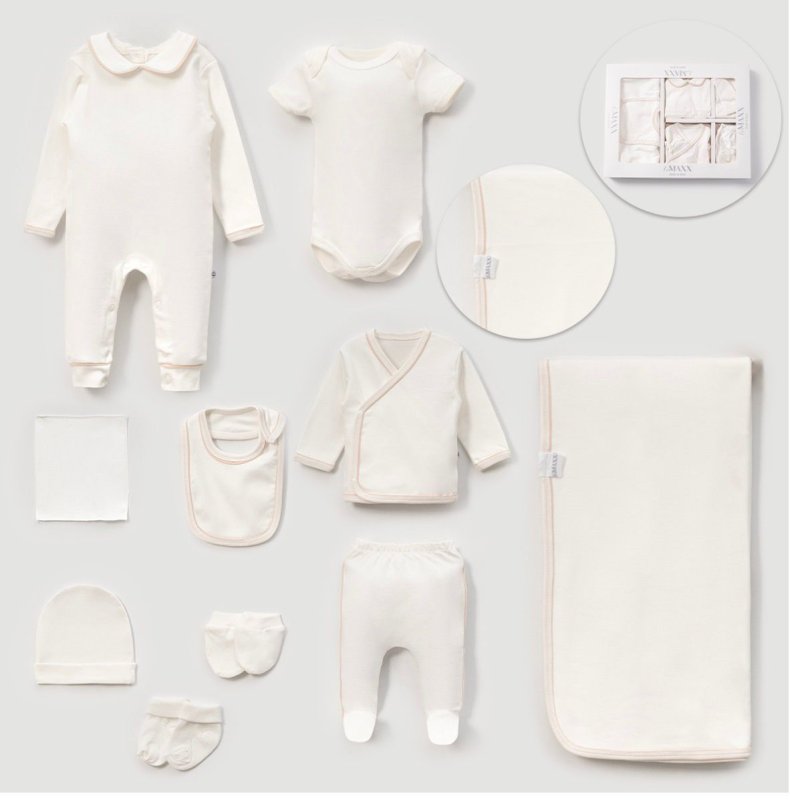 طقم حديث ولاده ١٠ قطع قطن طبيعي🪡
