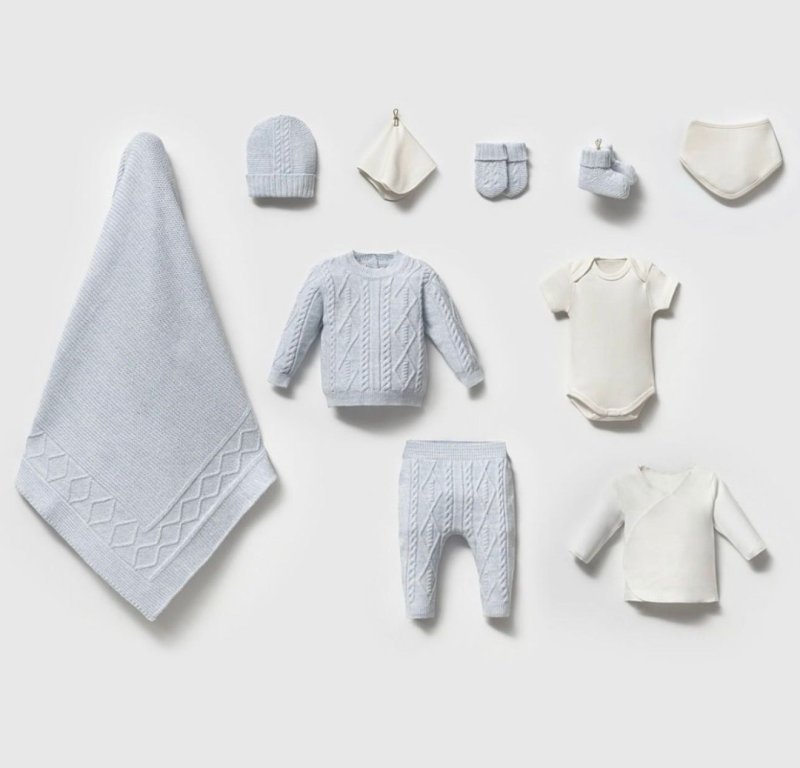 طقم حديث ولاده ١٠ قطع صوف طبيعي🪡