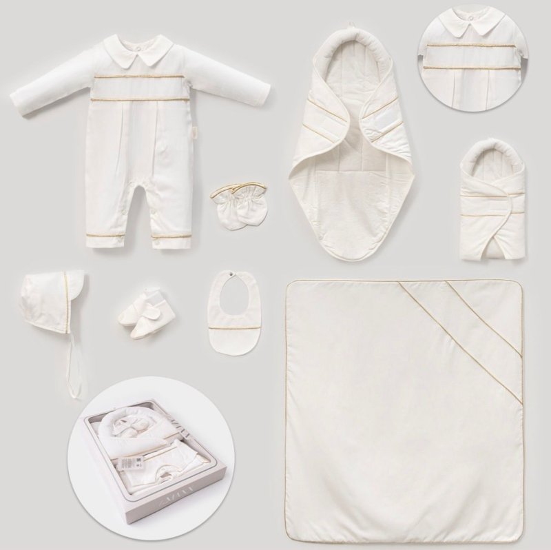 طقم حديث ولاده ٧ قطع قطن طبيعي 🪡