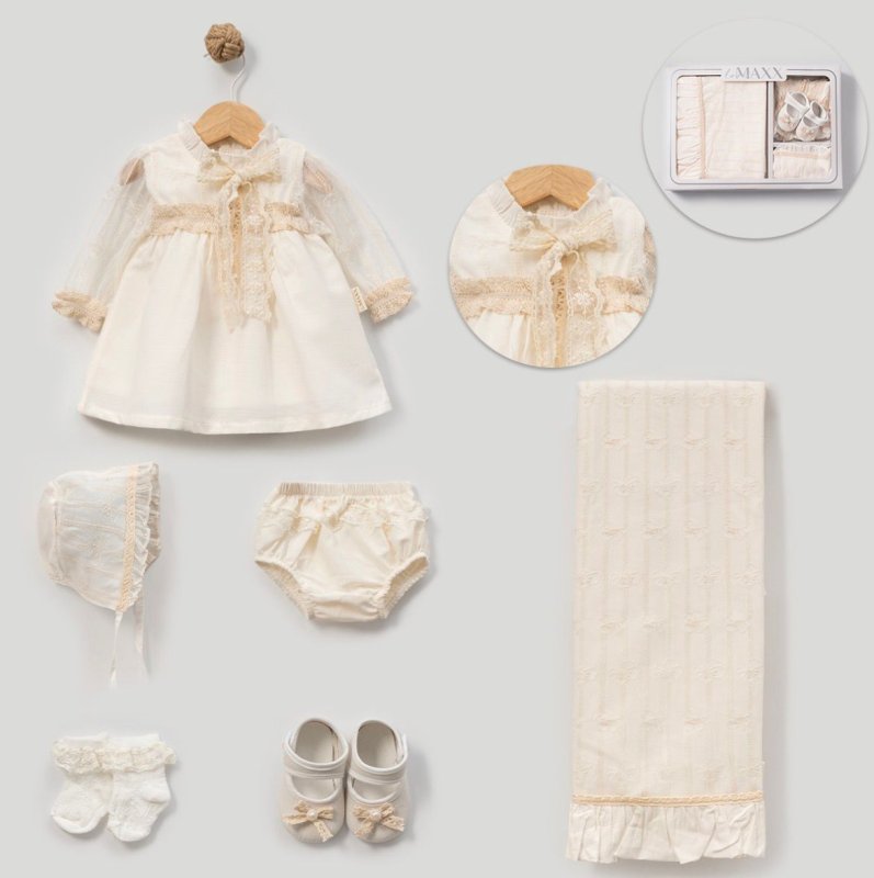 طقم فستان حديث ولاده ٦ قطع  🪡